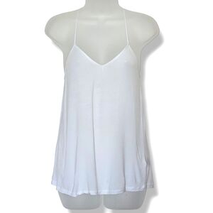 Tibi White Sleeveless Tank Top Womens Size S V-Neck Spaghetti Straps Lightweight